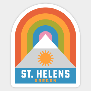 St. Helens Oregon Rainbow Camping HIking Sticker